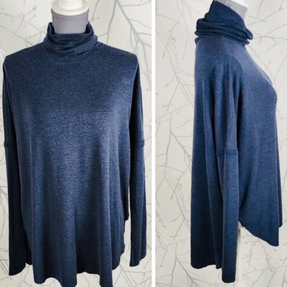 KIT & ACE Modal Wool Blend Burrow Turtleneck Long Sleeve Tee Flowy Top